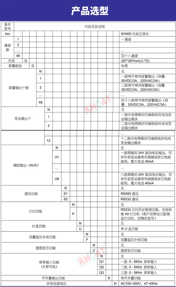 KH400G彩色48通道无纸记录仪